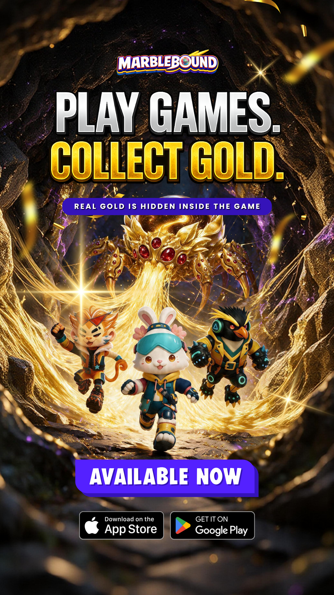 MarbleBound — Play Games. Collect Gold. Real gold is hidden inside the game.